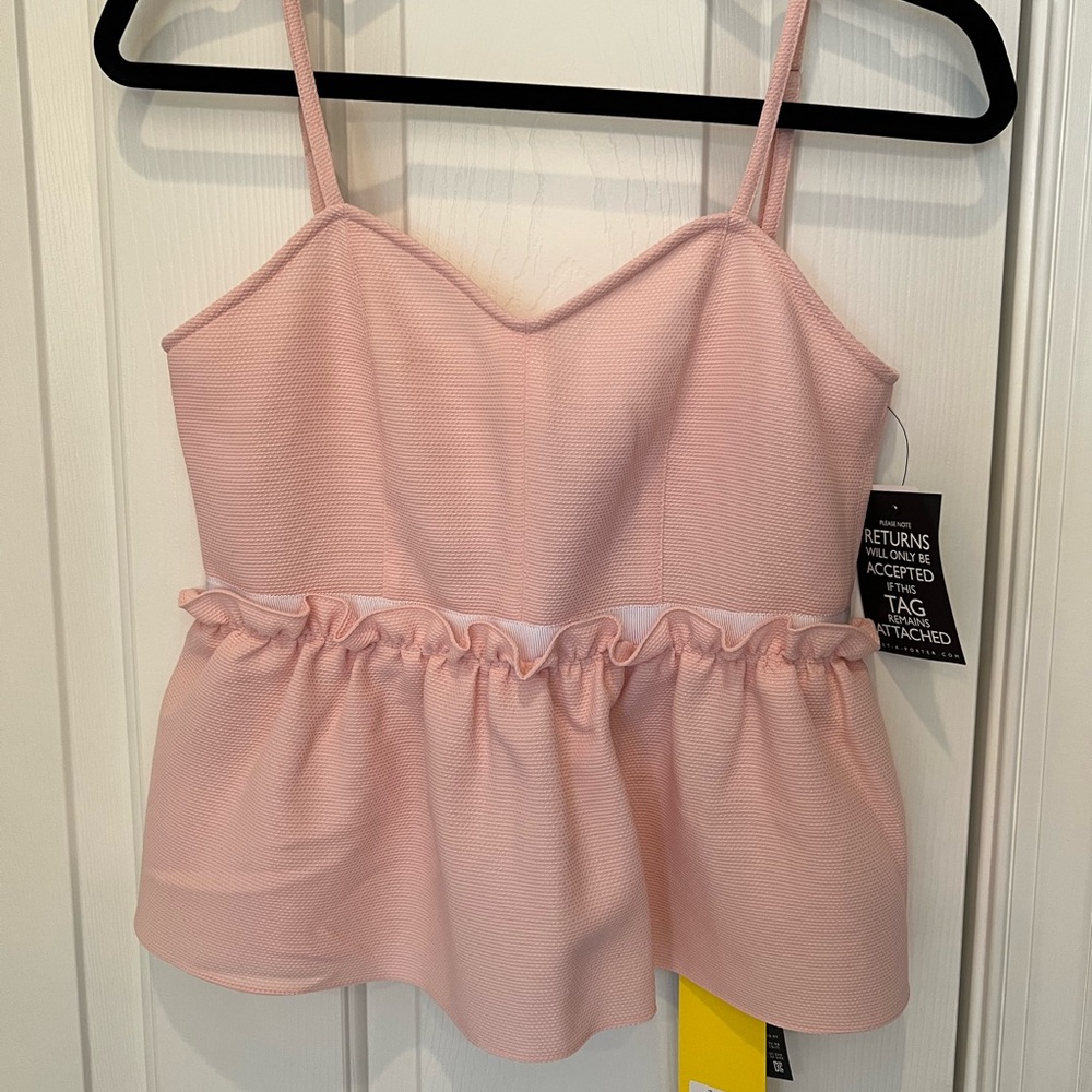 Steve J and Yoni P Sleeveless frill top Med